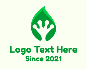 Cartoon Character - Leaf Frog Palm logo design