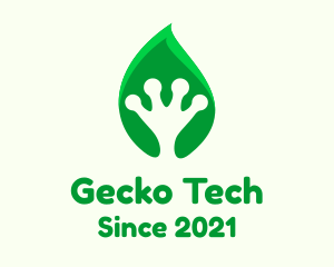 Gecko - Leaf Frog Palm logo design