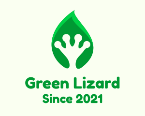 Iguana - Leaf Frog Palm logo design