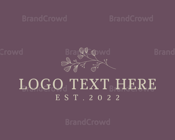 Aesthetic Minimal Floral Wordmark Logo