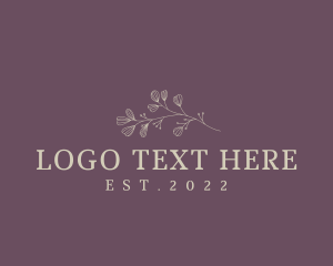 White - Aesthetic Minimal Floral Wordmark logo design