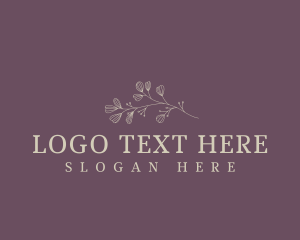 Aesthetic Minimal Floral Wordmark Logo