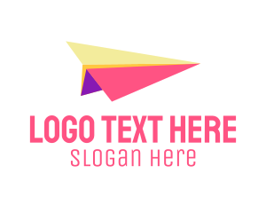 Coloful Paper Plane logo design