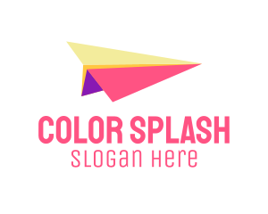 Coloful Paper Plane logo design