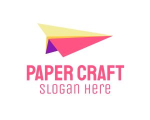 Coloful Paper Plane logo design