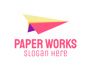 Paper - Coloful Paper Plane logo design