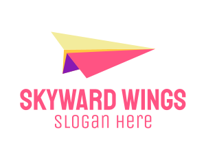 Aeroplane - Coloful Paper Plane logo design