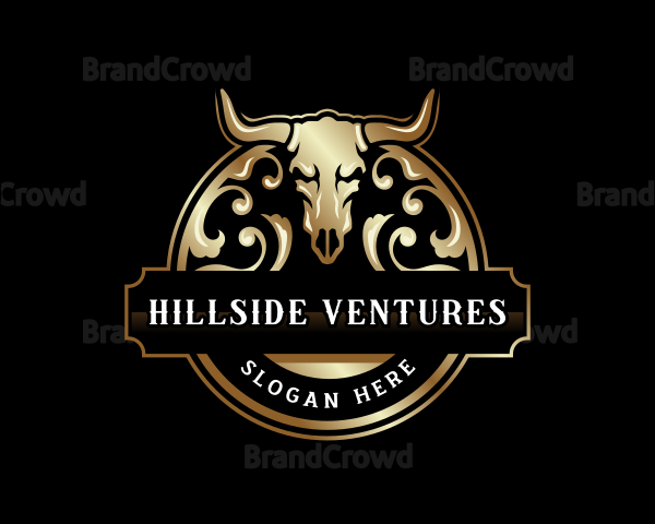 Luxury Skull Bison Logo