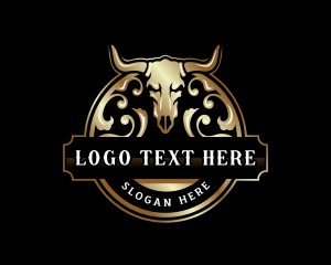 Luxury Skull Bison Logo