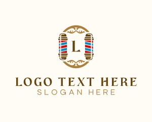 Lettermark - Elegant Barber Pole logo design