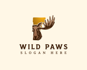 Vermont Wildlife Moose logo design