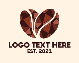 Heart - Luxury Coffee Bean logo design