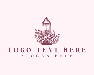 Glam - Floral Crystal Gem logo design