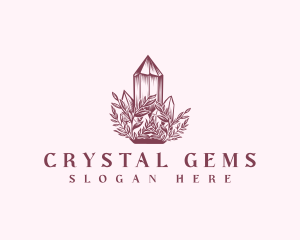 Floral Crystal Gem logo design