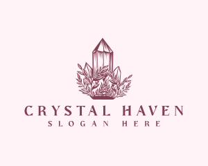 Floral Crystal Gem logo design