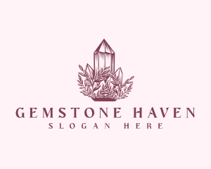 Floral Crystal Gem logo design