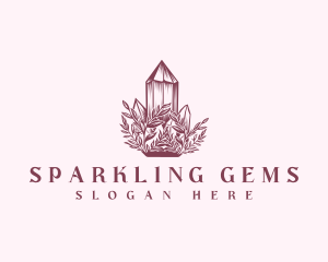 Floral Crystal Gem logo design