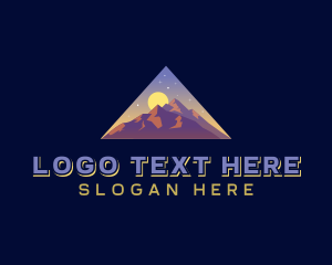 Hiking - Triangle Mountain Peak logo design