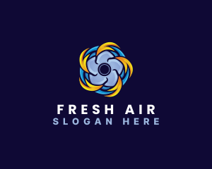 Heating Cooling HVAC Fan logo design