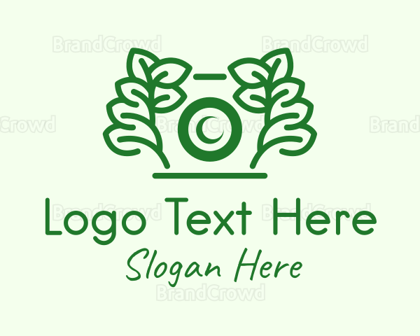 Green Camera Leaf Logo