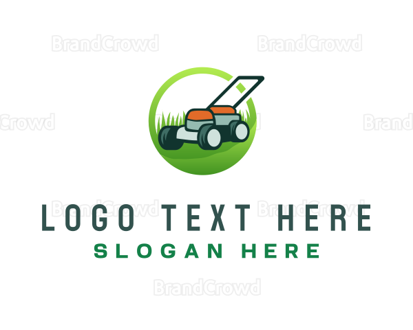 Grass Lawn Mower Logo