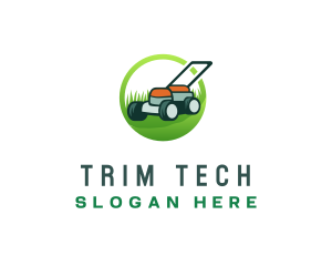 Trimmer - Grass Lawn Mower logo design