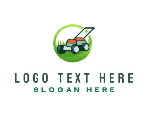 Grass Cutting - Grass Lawn Mower logo design