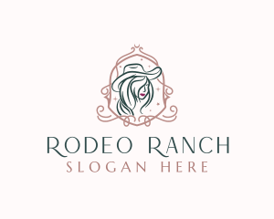 Western Fashion Cowgirl  logo design