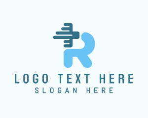 Blue - Medical Letter R logo design