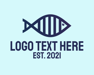 Outline - DNA Fish Outline logo design