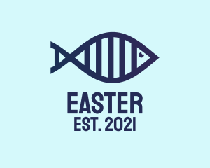 Medical Center - DNA Fish Outline logo design