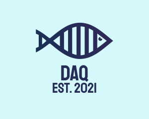 Laboratory - DNA Fish Outline logo design