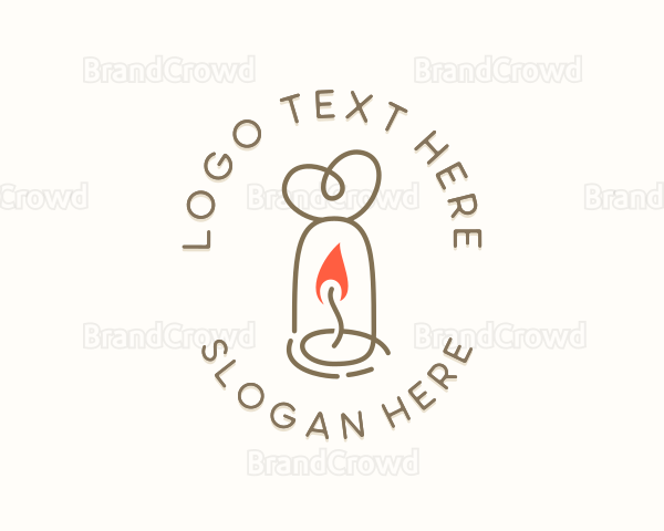 Heart Candle Decoration Logo