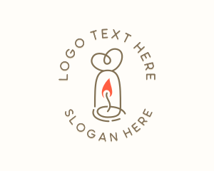 Candlelight - Heart Candle Decoration logo design