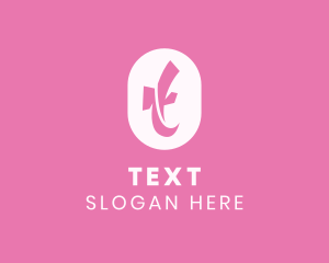 Pink Feminine Letter T logo design