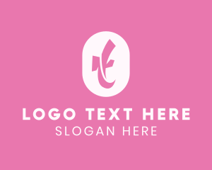 Cosmetics - Pink Feminine Letter T logo design