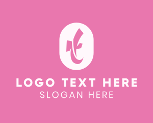 Pink Feminine Letter T Logo