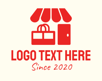 Red Shop Store Mart logo design