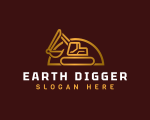 Digger - Excavator Backhoe Digger logo design