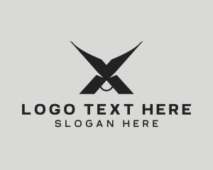 Meat - Oxen Horn Letter X logo design