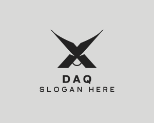 Meat - Oxen Horn Letter X logo design