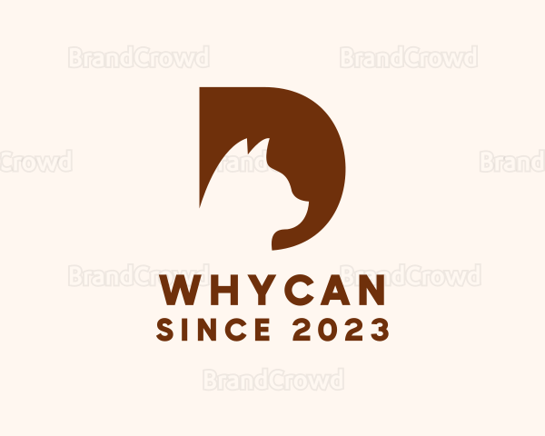 Brown Cat Letter D Logo