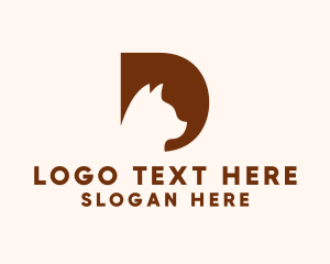 Brown Cat Letter D Logo