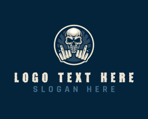 Skull - Cursing Skeleton Punk logo design