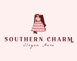 Southern Belle Dress Alabama logo design