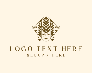 Mascot - Organic Woman Chef logo design