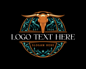 Horn - Bull Ranch Texas logo design