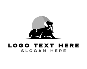 Golden Retriever - Dog Leash Training logo design