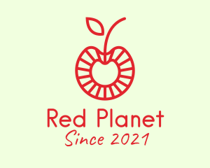 Minimalist Red Cherry  logo design