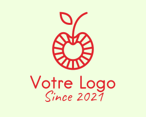 Dragon Fruit - Minimalist Red Cherry logo design